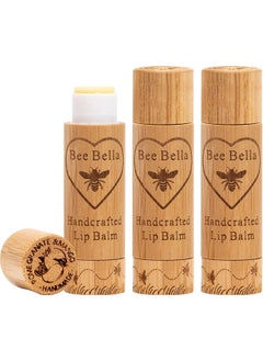 Bee Bella Lip Balm Pomegranate Mango 3 Pack  Moisturizing Lip Care 100 Natural Original Organic Beeswax with Vitamin E Handmade in USA