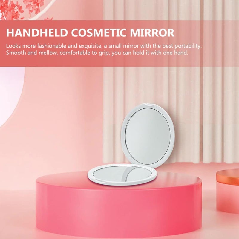 10x Magnification Folding Makeup Mirror for Women Portable Small Handheld Travel Mirror White Compact - Image 4