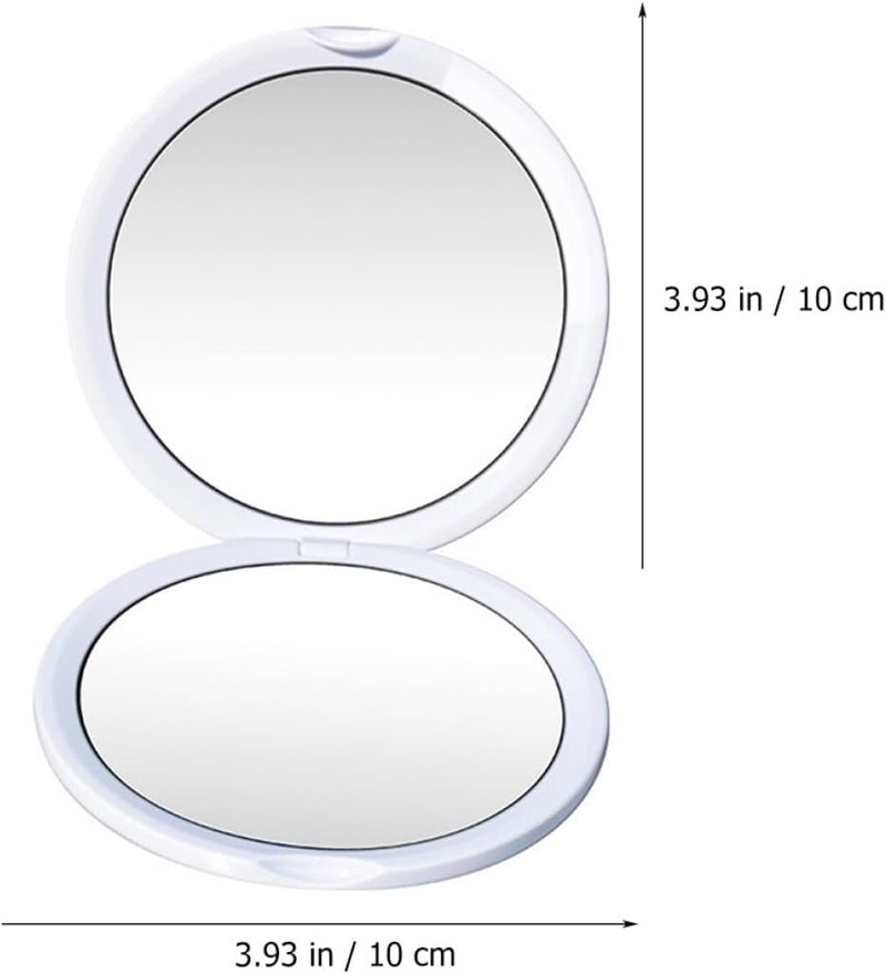 10x Magnification Folding Makeup Mirror for Women Portable Small Handheld Travel Mirror White Compact - Image 2