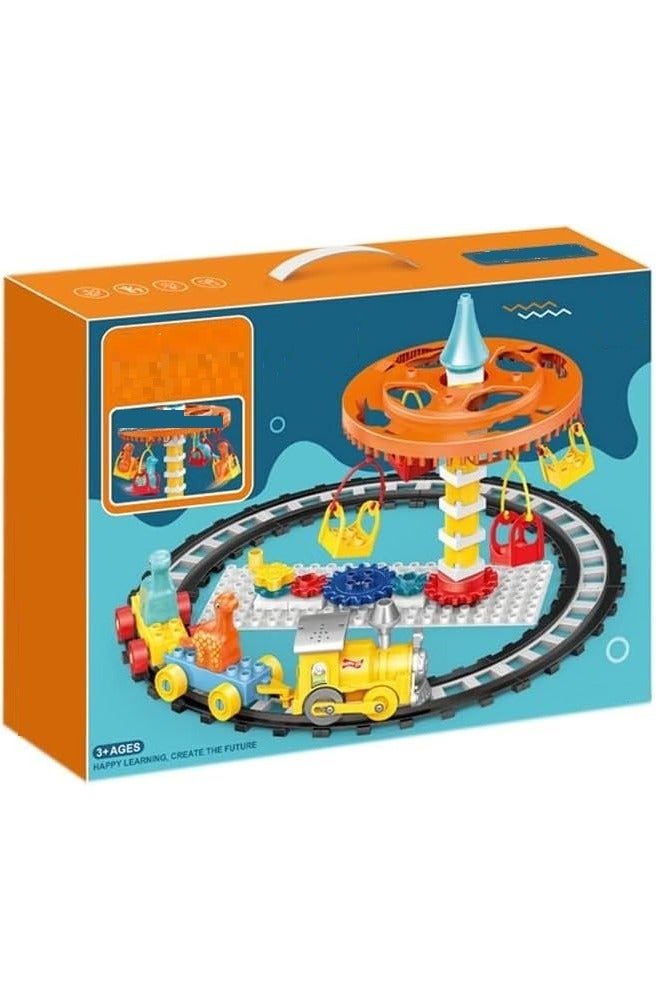 Dinosaur Toys Blocks Dinosaur Play Ground With Railway and Little Car for Kids Children to Role Play or Entertain Pretend Toys Gift For Kids Toddlers Boys Girls - Image 1
