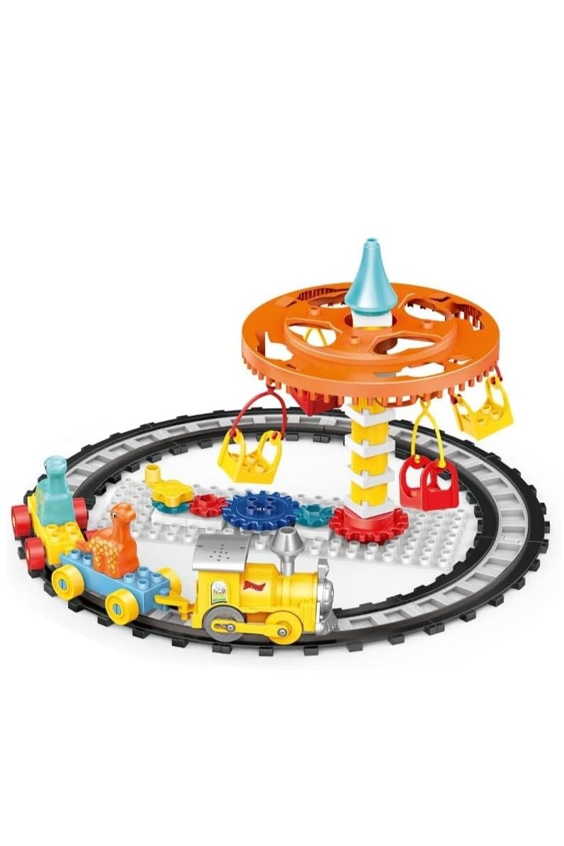 Dinosaur Toys Blocks Dinosaur Play Ground With Railway and Little Car for Kids Children to Role Play or Entertain Pretend Toys Gift For Kids Toddlers Boys Girls - Image 3