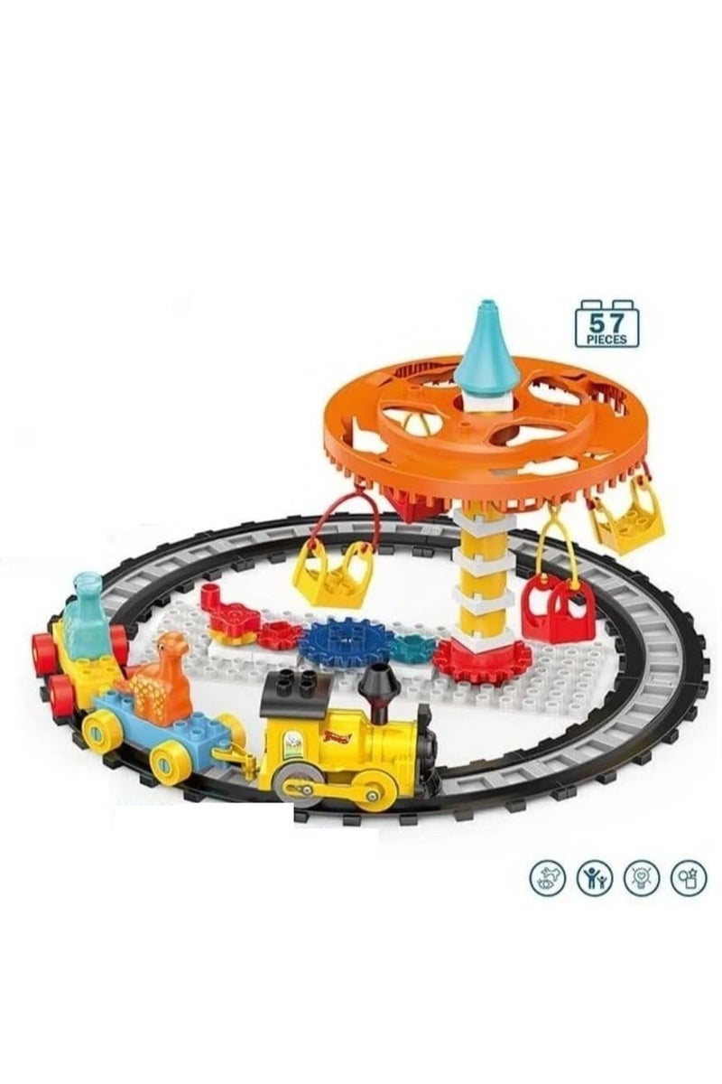 Dinosaur Toys Blocks Dinosaur Play Ground With Railway and Little Car for Kids Children to Role Play or Entertain Pretend Toys Gift For Kids Toddlers Boys Girls - Image 5