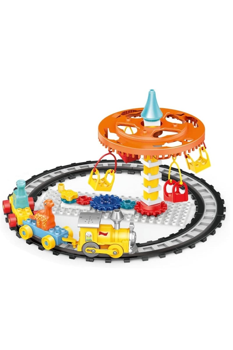 Dinosaur Toys Blocks Dinosaur Play Ground With Railway and Little Car for Kids Children to Role Play or Entertain Pretend Toys Gift For Kids Toddlers Boys Girls - Image 4