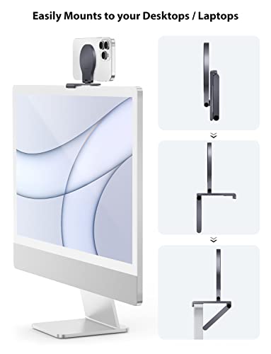 Stouchi Continuity Camera Mount for Desktop Monitor, iMac Compatible iPhone Webcam Mount with Mag-Safe for Mac Desktops and Displays, Apple TV 4K - Image 3