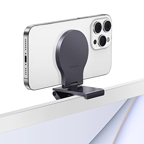 Stouchi Continuity Camera Mount for Desktop Monitor, iMac Compatible iPhone Webcam Mount with Mag-Safe for Mac Desktops and Displays, Apple TV 4K - Image 1