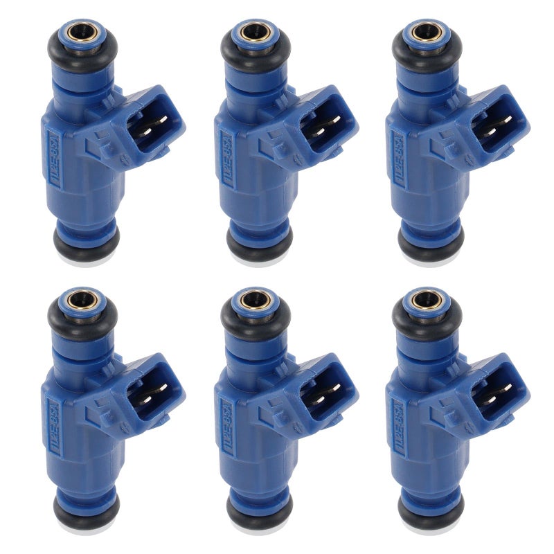 Gledewen 0280156029 Fuel Injectors Set of 6 Compatible with 20012003 Ford Mazda Mercury V6 40L Replace FJ438 82211138 1F2213250 1L2E9F593B5A 1L2Z9F593BA 4 Holes - Image 2