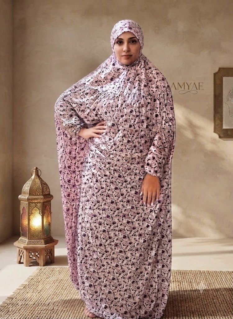 أمياي فستان صلاة إسلامي للنساء قطعة واحدة بأكمام طويلة – ملابس صلاة للنساء – عباية للصلاة (النماز) للنساء – جلباب قطعة واحدة، من مستلزمات العمرة للنساء – طقم صلاة بتصاميم مختلفة لملابس الصلاة. - Image 1
