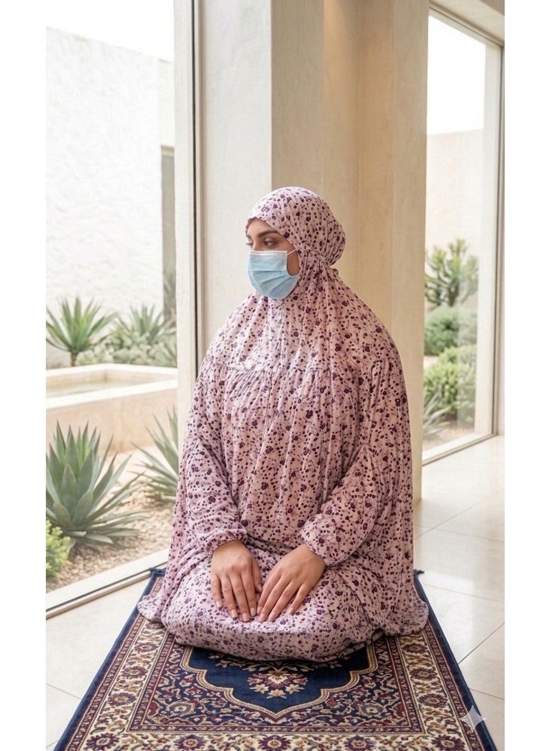 أمياي فستان صلاة إسلامي للنساء قطعة واحدة بأكمام طويلة – ملابس صلاة للنساء – عباية للصلاة (النماز) للنساء – جلباب قطعة واحدة، من مستلزمات العمرة للنساء – طقم صلاة بتصاميم مختلفة لملابس الصلاة. - Image 3