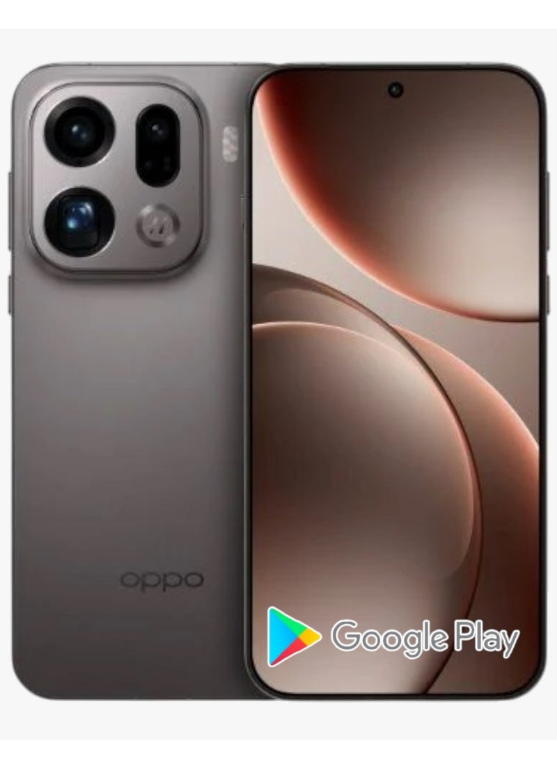 OPPO Find X9 Pro 5G Smart Phone (1TB 16GB RAM) Titanium Charcoal |Chinese Spec | 6.78” LTPO AMOLED, 1B colors, 120Hz Screen MTK 9500 Dimensity  75000 mAh Battery 80W wired charging , NFC | 50MP selfie camera .5K FHD+ flat screen with LTPO technology for smooth visuals | with Google Play Support - Image 1