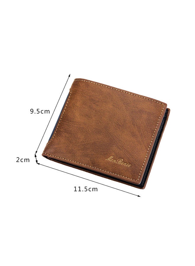 MenBense Classic Men's Leather Bifold Short Wallet Card Holder Certificate Money Bag for Business Commute - Image 2