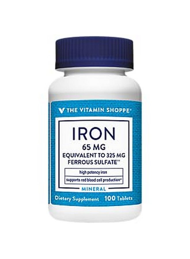 The Vitamin Shoppe High Potency Iron a" 65 MG a" Equivalent to 325 MG Ferrous Sulfate - Image 1