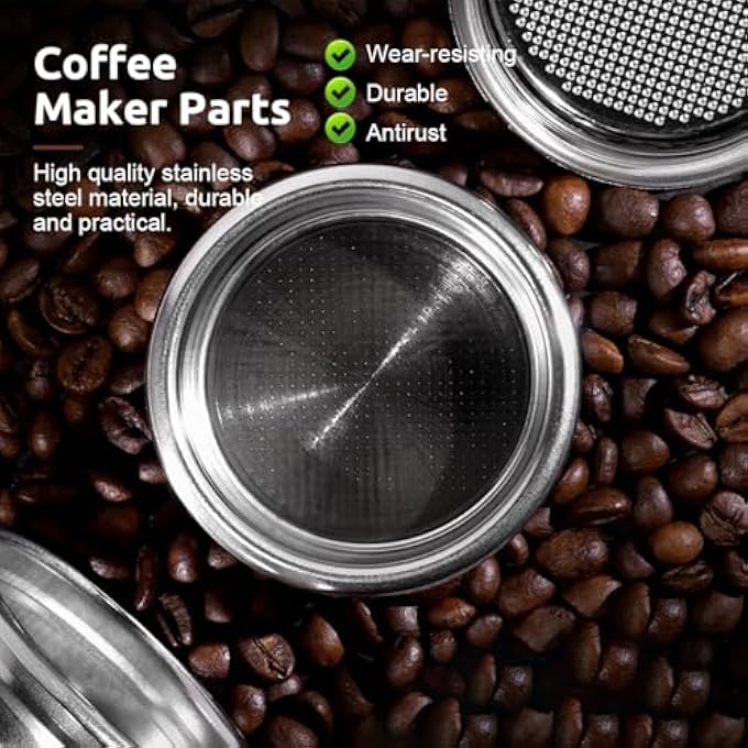 هاسذيب سلة فلتر قهوة مزدوجة اللقطة مقاس 53 مم من الفولاذ المقاوم للصدأ متوافقة مع ملحقات فلتر القهوة القابلة لإعادة الاستخدام من Breville Sage لآلات صنع الإسبريسو وأدوات الباريستا الدقيقة - Image 5