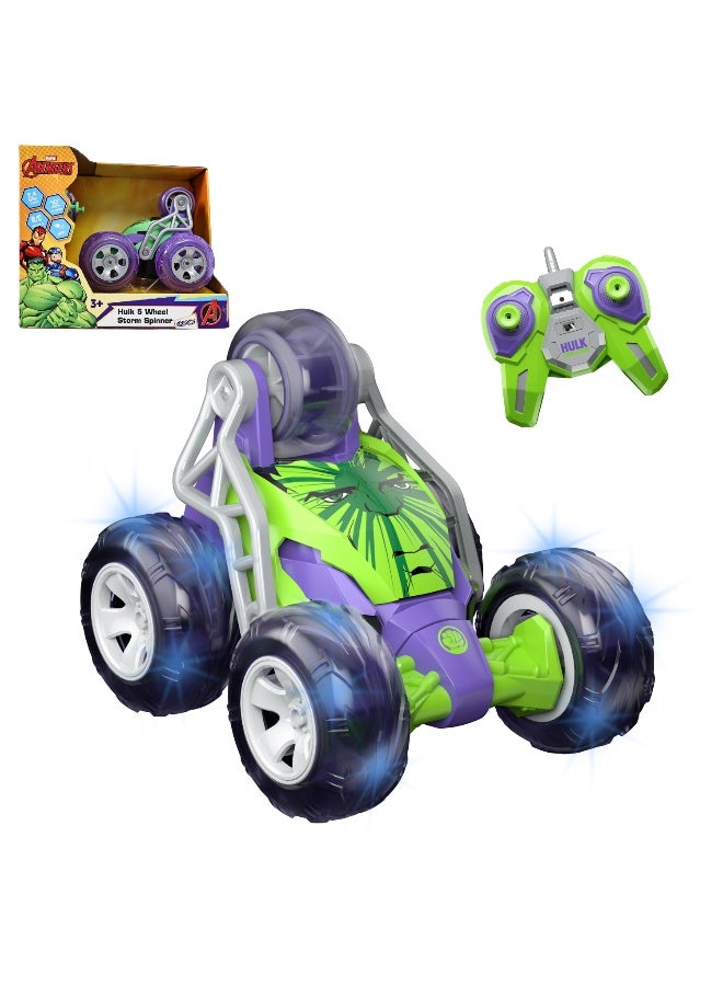Marvel Hulk 5 Wheel Storm Spinner | Stunt Cruiser | 360 Degree Rotation | 2.4 GHz Frequency | Full Function | Age 3+ - Image 1