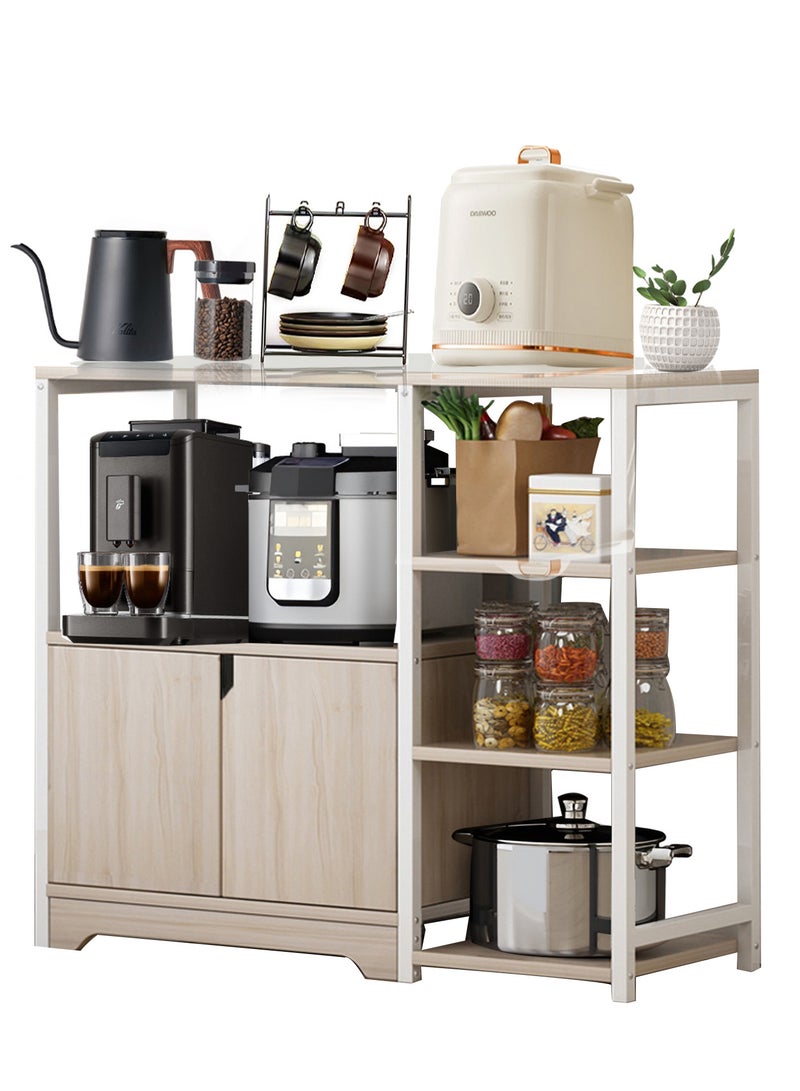 ZUIHAO Kitchen Standing Shelf Units Kitchen Rack with Storage Cabinet 3-Tier  Microwave Oven Stand Spice Holder - Image 1