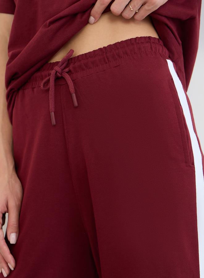 Styli Burgundy Oversized Longline T-Shirt and Joggers Co-Ords - Image 5