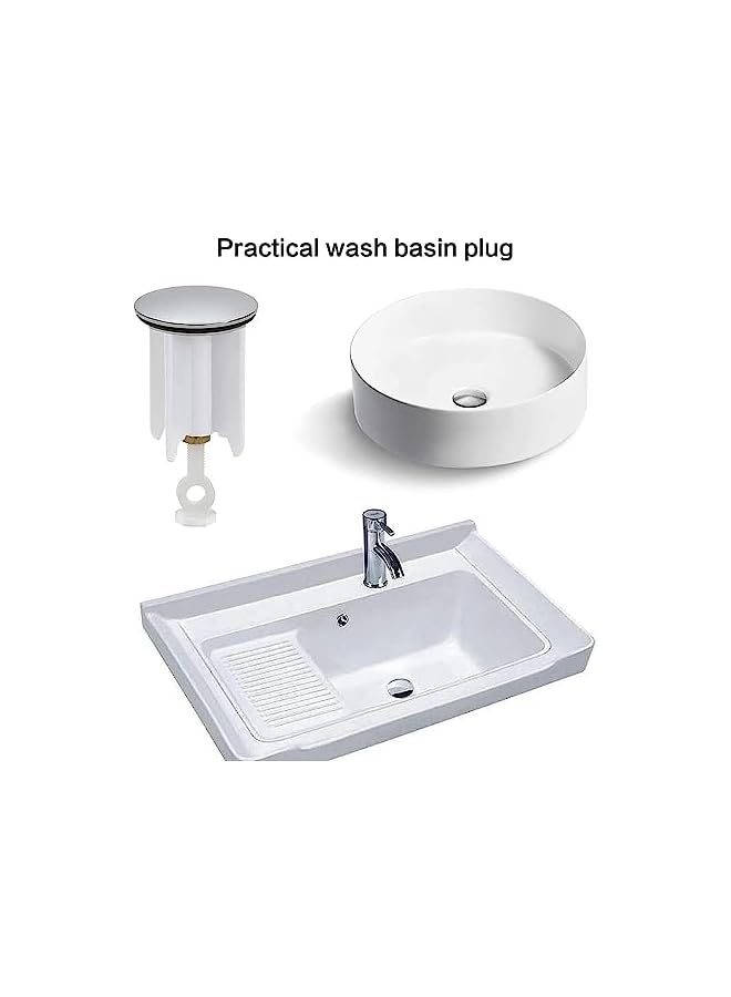 The Bros Sink Stopper,Basin Pop Up Bathroom Drain Stopper Wash Basin Bounce Drain Filter,for Bathroom Sink Drain Stopper,White,1 Pack - Image 3