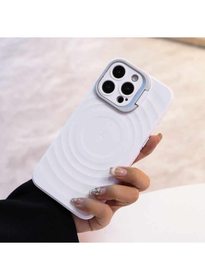 cas:pace Magnetic Phone Case for iPhone 14pro, Non-slip and Anti-drop Protective Case with Metal Lens Holder, Compatible with MagSafe - White + Two Tempered Films - Image 2