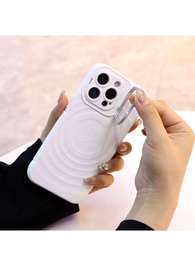 cas:pace Magnetic Phone Case for iPhone 14pro, Non-slip and Anti-drop Protective Case with Metal Lens Holder, Compatible with MagSafe - White + Two Tempered Films - Image 3