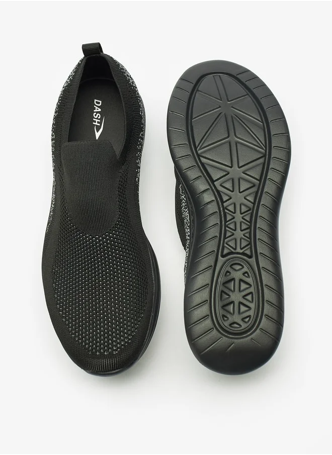 داش Men Textured Slip On Sports Shoes