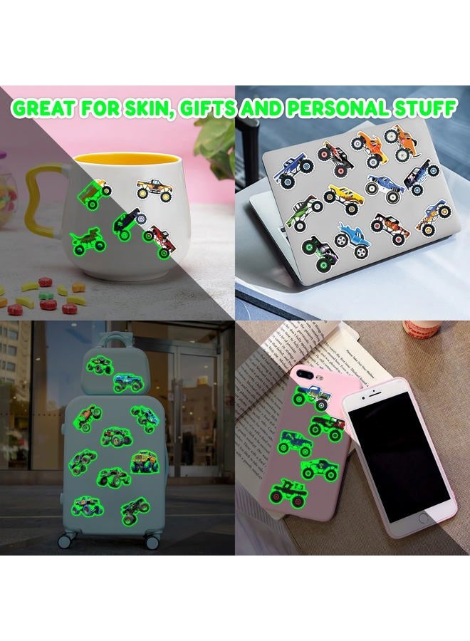 91TATTOOS 96 PCS Monster Truck Race Car Pre-Cut Luminous Glow in the dark Temporary Tattoos for Kids | Super Cute Themed Birthday Party Favors Supplies Decorations, Fake Tattoos Rewards & Gifts for Boys Girls - Image 5