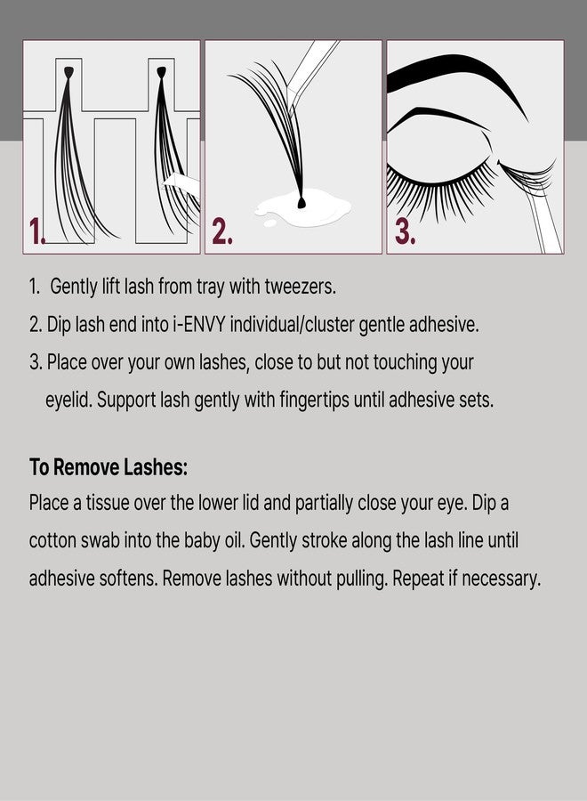 iEnvy i•ENVY i-ENVY Individual Cluster Gentle Lash Adhesive, Waterproof & No Odor Eyelash Glue, Precision Nozzle for Cluster & Individual Lash, Gentle Soothing Oat Extract, All Skin Type (Black) - Image 4