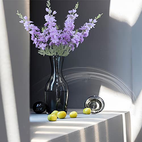 FERIAL Purple Artificial Delphinium Flowers Silk Larkspur Flowers Faux Snapdragon Long Stem Fake Plant Spray Arrangement for Home Office Garden Wedding Table Vase Decor (Purple) - Image 3
