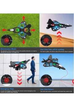 LIMOS RC Aeroplane 2.4GHz Remote Controlled Floating Fighter Plane Quadcopter, RTF Toy for Beginners, Kids & Adults, with Colored Lights, USB Charging, One-Button 3D Roll, and 360° Surround Stunts  - Image 4