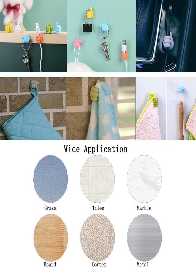 FIKKANI Self-Adhesive Silicone Thumb Wall Hooks for Hanging - Multi-Function Cable Clips, Key & Wire Organizers, No Punching Needed, Multi-Color Holder for Home, Office, Bedroom & Car (5) - Image 4