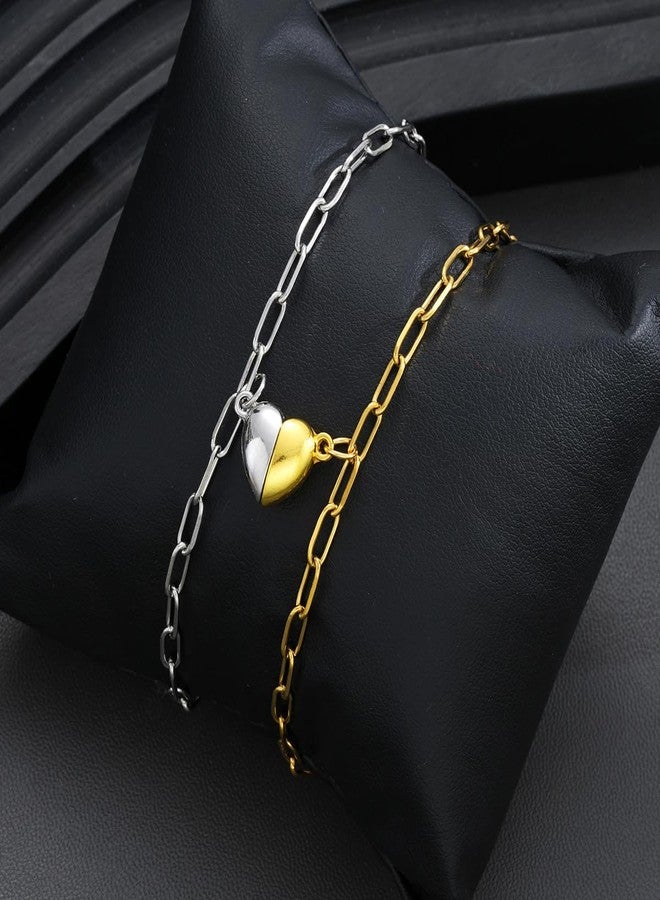 kepvrio Matching Bracelets for Couples Heart Matching Couple Bracelets Promise Friendship Bracelets Matching Bracelets for Couples Valentine's Day Jewellery - Image 3