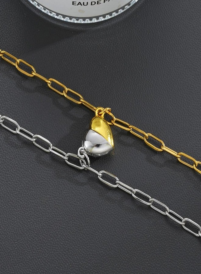 kepvrio Matching Bracelets for Couples Heart Matching Couple Bracelets Promise Friendship Bracelets Matching Bracelets for Couples Valentine's Day Jewellery - Image 5