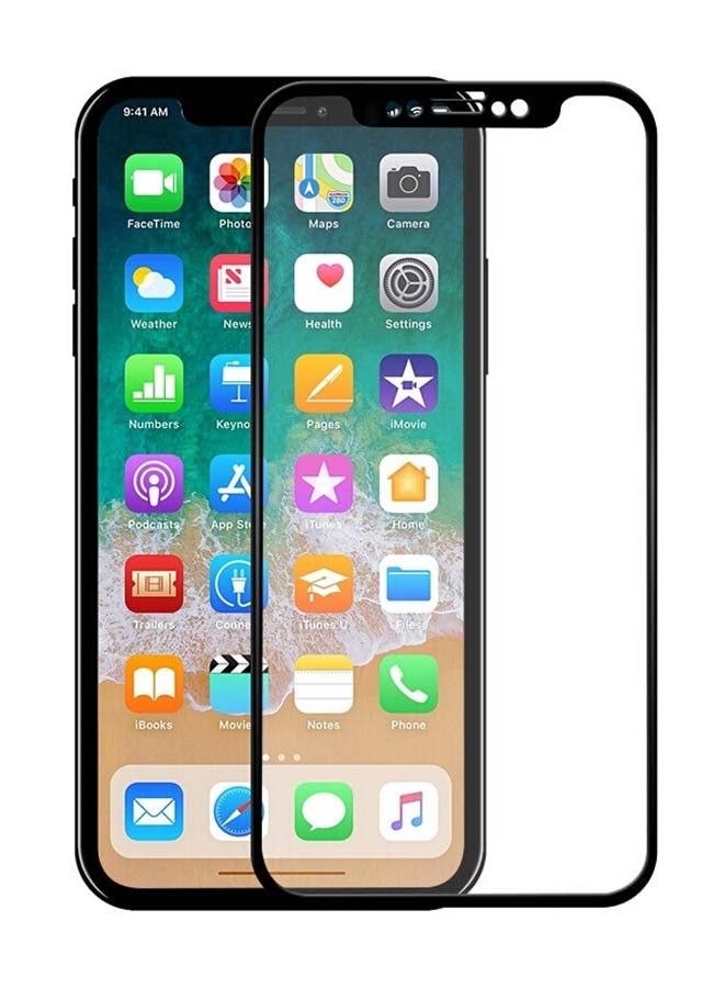 vesus Tempered Glass Screen Protector For Apple iPhone X Black/Clear