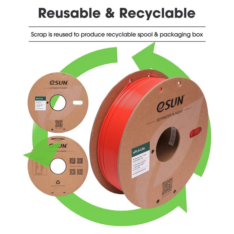 3idea e-Sun ePLA Lite 3D Printing Filament Red,1.75mm, Net Weight-1kg - Image 4