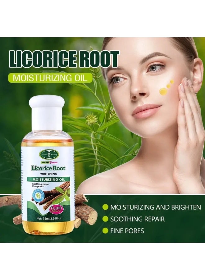 Aichun beauty Licorice Root Whitening Moisturizing Oil 75ml Soothing Repair Fine Pores Facial Oils Refreshing Relieve Dry Skin Lightens Fine Lines And Spots for Face - Image 3