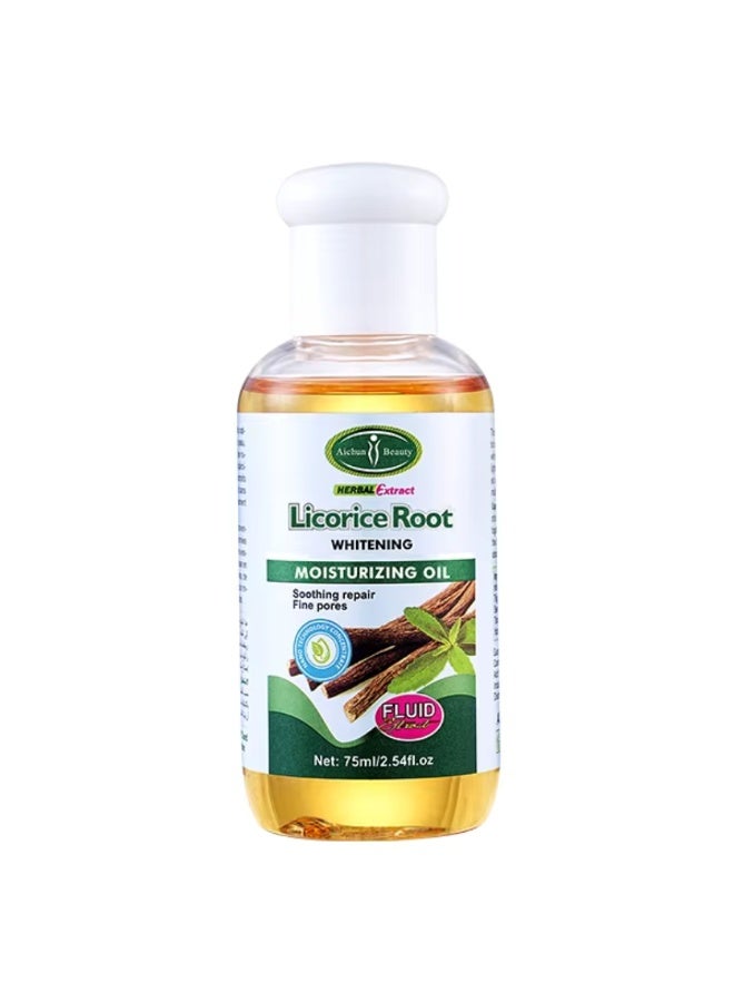 Aichun beauty Licorice Root Whitening Moisturizing Oil 75ml Soothing Repair Fine Pores Facial Oils Refreshing Relieve Dry Skin Lightens Fine Lines And Spots for Face - Image 1
