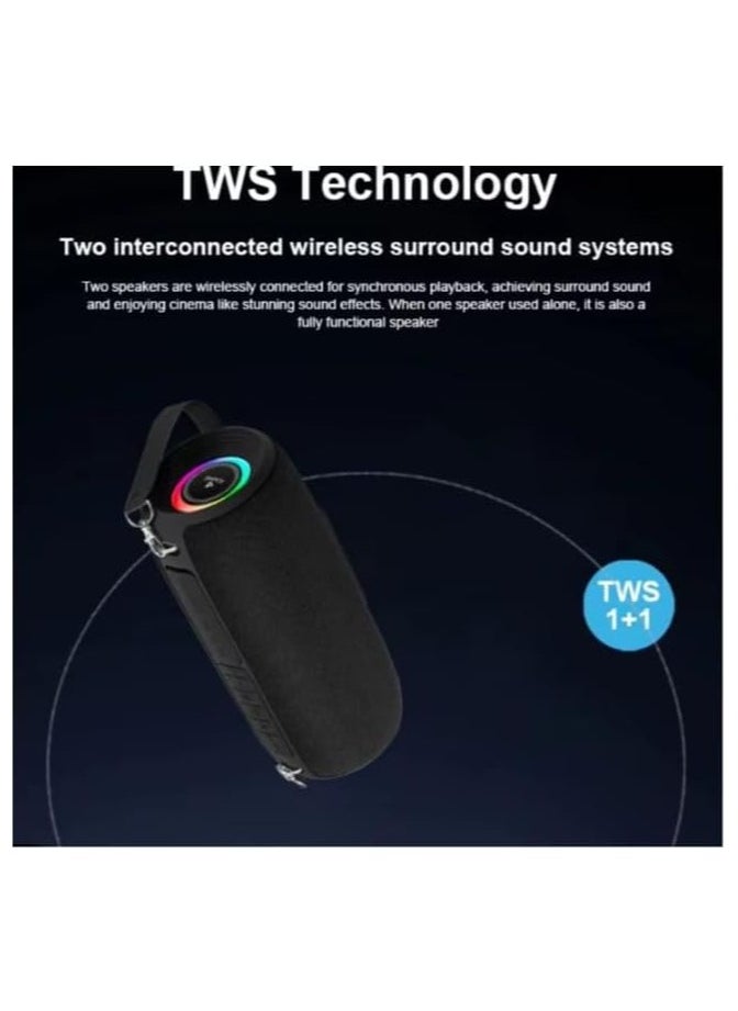 Kisonli - Premium Q28 Stereo Super Bass RGB 10W Portable Speaker, 1800mAh (3-8 Hr), Built-In Calling MIC, AUX-USB/TF/FM - Image 1