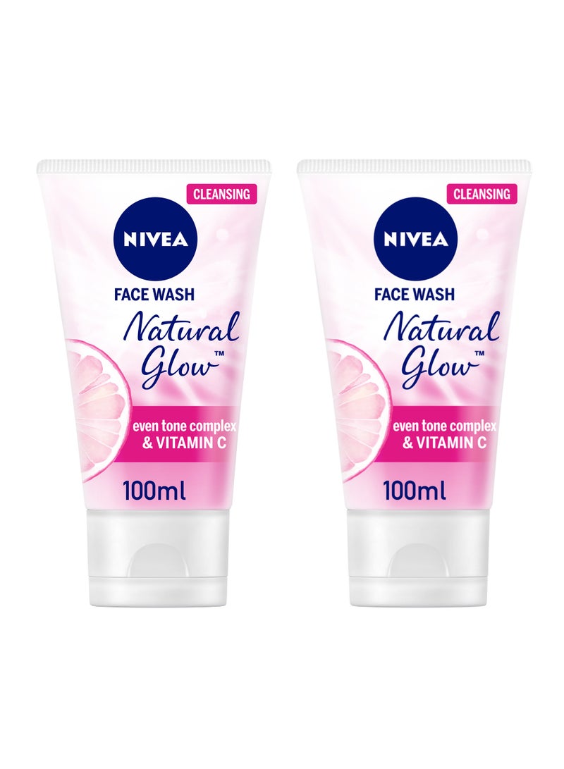 Nivea Face Wash Cleanser Natural Glow Even Skin Tone Pack of 2 - Image 1