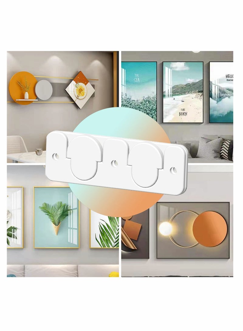 KASTWAVE Picture Frame Hangers, French Studs, Hidden Brackets,Interlocking Z Bar Clips Wall Mounting Brackets, Wall Shelves For Hanging Wall Painting, Mirrors, Artwork, 4 Inch Length , 6 Pairs, White - Image 5