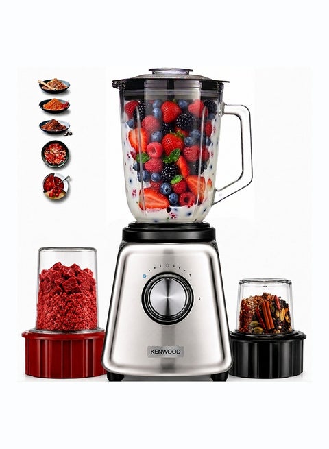 Blender, Glass Goblet, Ice Crush Function, Meat Grinder, Chopper Mill, 2 L 800 W BLP44.270SS Silver