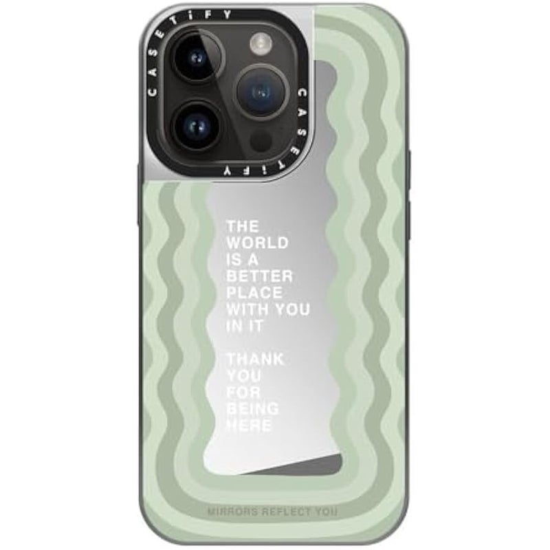 Casetify Mirror Case for iPhone 14 Pro Compatible with Magsafe - Better with You - Silver on Silver - Image 3
