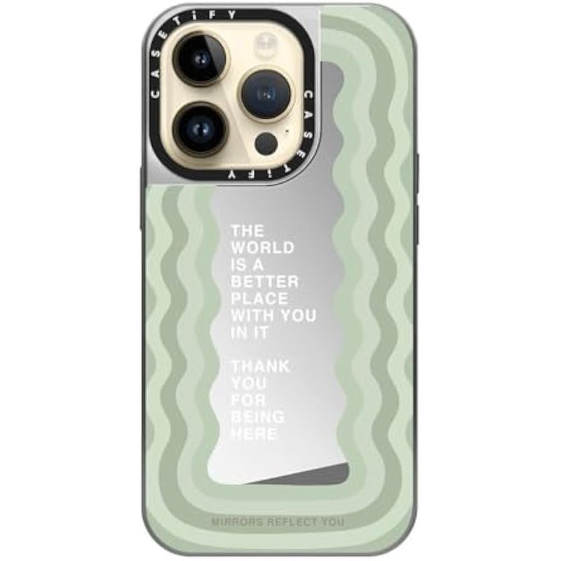 Casetify Mirror Case for iPhone 14 Pro Compatible with Magsafe - Better with You - Silver on Silver - Image 4