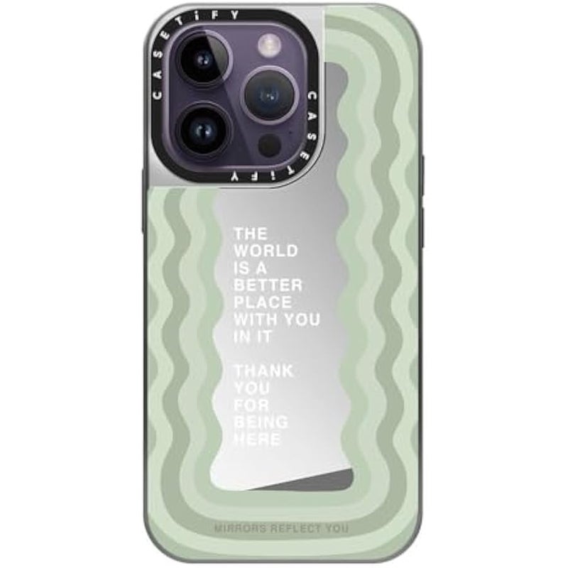 Casetify Mirror Case for iPhone 14 Pro Compatible with Magsafe - Better with You - Silver on Silver - Image 2