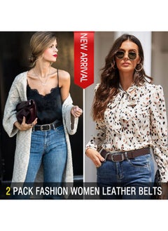 2 Pack Women Plus Size Leather Belts Fashion Cowhide Waist Belt With Solid Pin Buckle For Jeans Pants Dress - pzsku/Z511934B5C1F00CFD6274Z/45/_/1735566911/8bdee416-de59-4052-bbee-19b020e93977