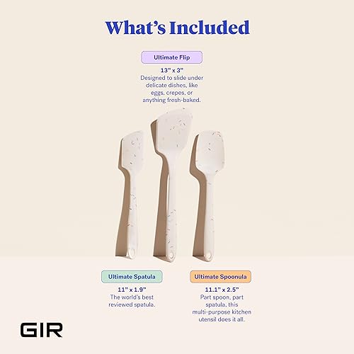 GIR: Get It Right 3-Piece Ultimate Silicone Kitchen Utensils Set - Spatula, Flip & Spoonula - Non toxic Cooking Utensils for Nonstick Cookware, Cooking and Baking - Sprinkles - Image 2