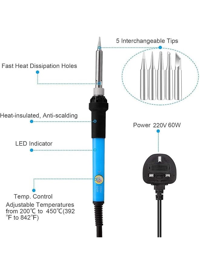 SCIENISH - 23 In 1 Multi Use Electric Soldering Iron Tools Set Various Devices Temperature Multimeter Desoldeirng Pump Welding Tool Eu Plug - Image 1