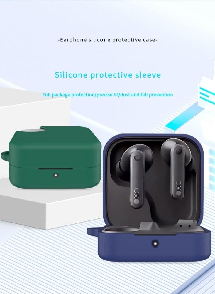 Silicone Case Compatible with CMF By Nothings Buds Pro 2 Headphone Protective Case for Wireless Headphones with Carabiner Anti-Drop Headset Case (Dark Blue) - Image 4