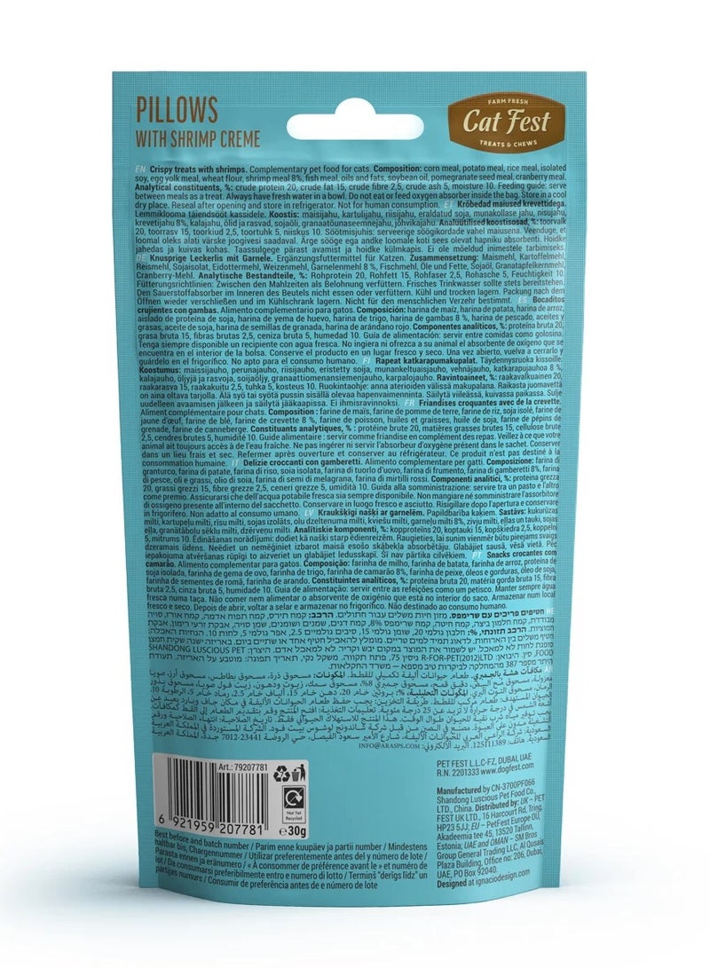 Cat fest Treats - Cream Pillows Cat Treats with Shrimps  (30g) - Image 2