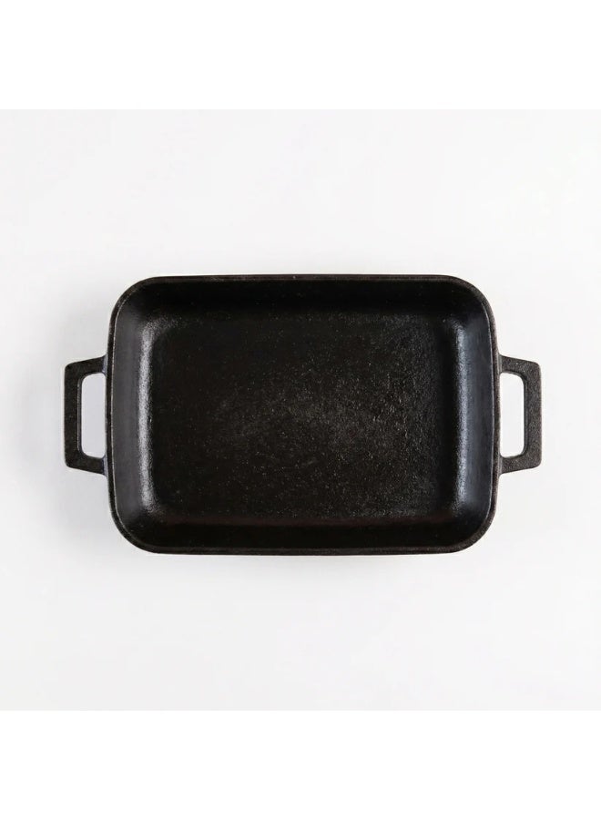 هوم برو طقم صواني فرن مستطيلة من الحديد الزهر (Cast Iron) قطعتين / طواجن تحمير ثقيلة للطهي البطيء والخبيز / مقاسات 29×22 سم و33×24 سم - Image 2