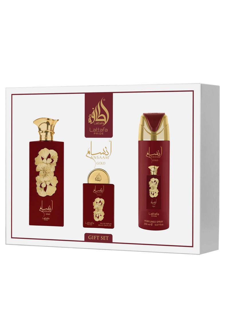Lattafa Gift set Ansaam Gold -3pc For Unisex
