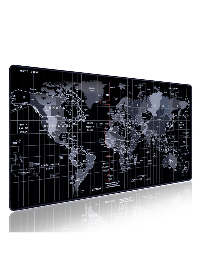 excovip - Gaming Mouse Pad XXL,Anti-Skid 900x400mm Mouse Pads Extended Large Desk Pad World Map Keyboard Mousepad (Upgrade Version) - Image 1