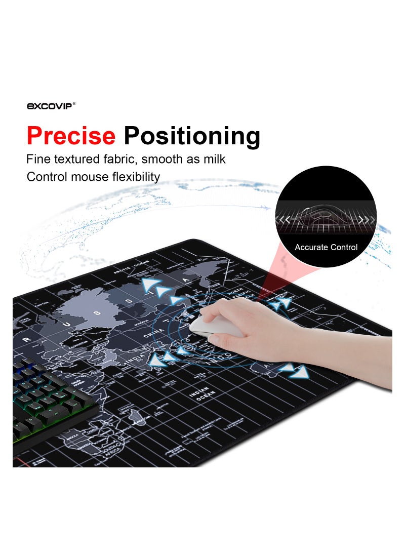 excovip - Gaming Mouse Pad XXL,Anti-Skid 900x400mm Mouse Pads Extended Large Desk Pad World Map Keyboard Mousepad (Upgrade Version) - Image 1